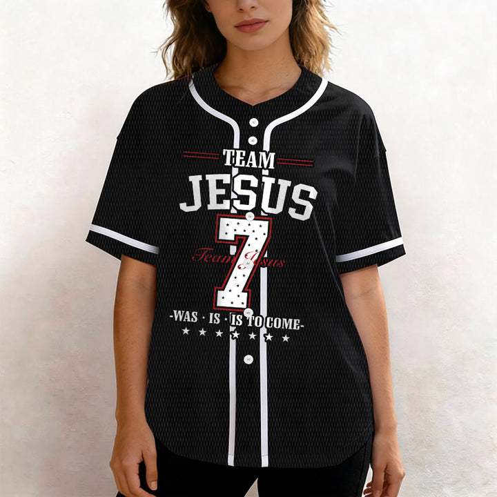 Christianartworkshop Team Jesus Was Is And Is To Come Custom Number 7 Baseball Jersey - image 9