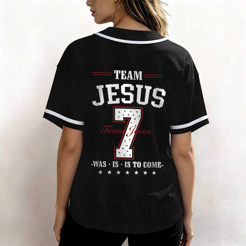 Christianartworkshop Team Jesus Was Is And Is To Come Custom Number 7 Baseball Jersey - image 12