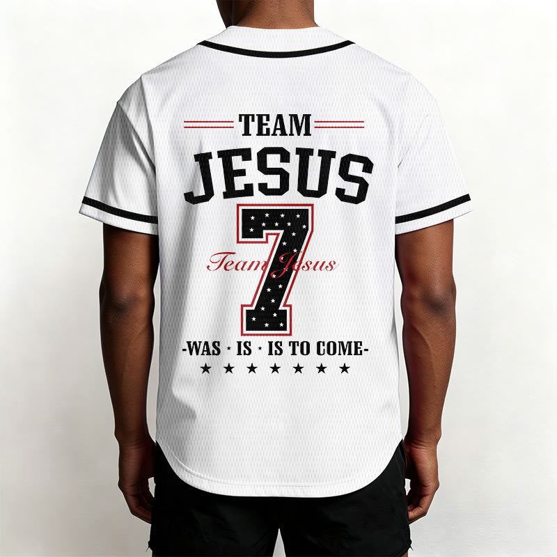Christianartworkshop Team Jesus Was Is And Is To Come Custom Number 7 Baseball Jersey - image 5