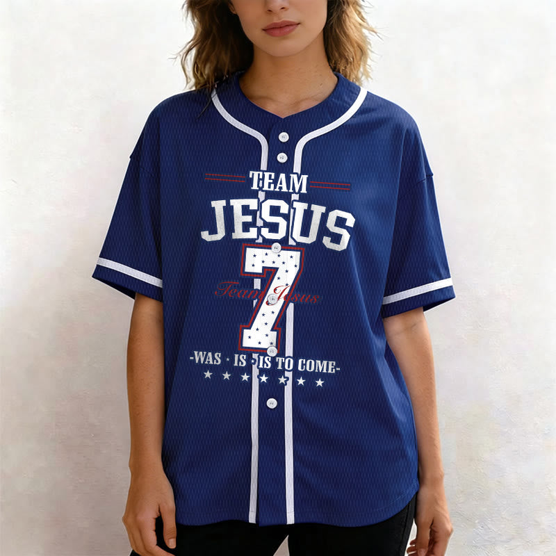 Christianartworkshop Team Jesus Was Is And Is To Come Custom Number 7 Baseball Jersey - image 16