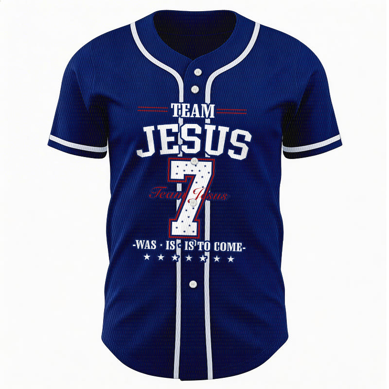 Christianartworkshop Team Jesus Was Is And Is To Come Custom Number 7 Baseball Jersey - image 17
