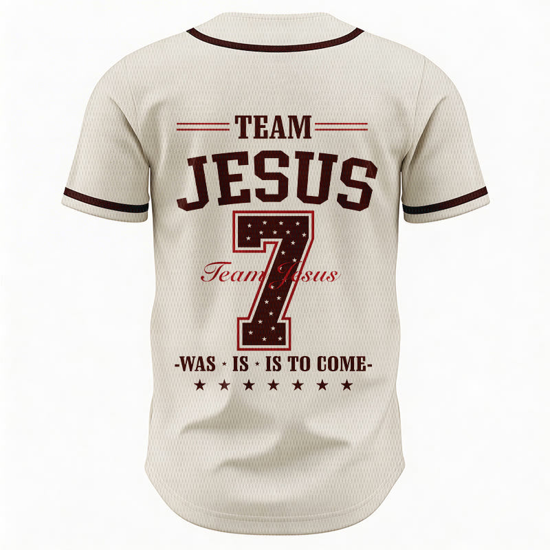Christianartworkshop Team Jesus Was Is And Is To Come Custom Number 7 Baseball Jersey - image 27