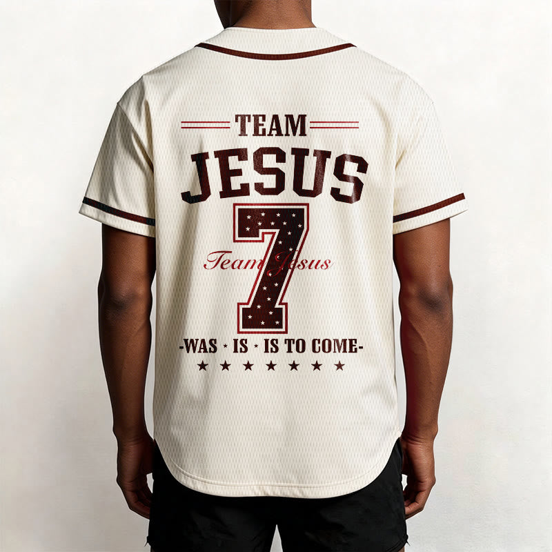 Christianartworkshop Team Jesus Was Is And Is To Come Custom Number 7 Baseball Jersey - image 25