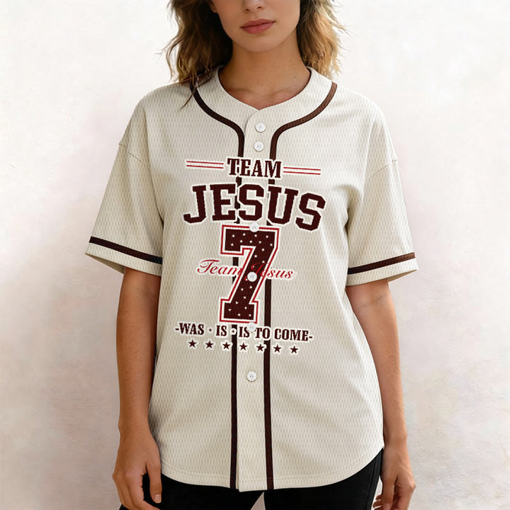 Christianartworkshop Team Jesus Was Is And Is To Come Custom Number 7 Baseball Jersey - image 23