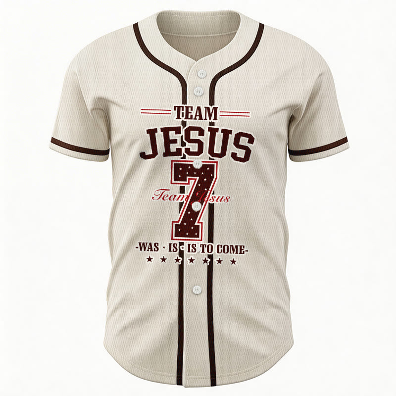 Christianartworkshop Team Jesus Was Is And Is To Come Custom Number 7 Baseball Jersey - image 24