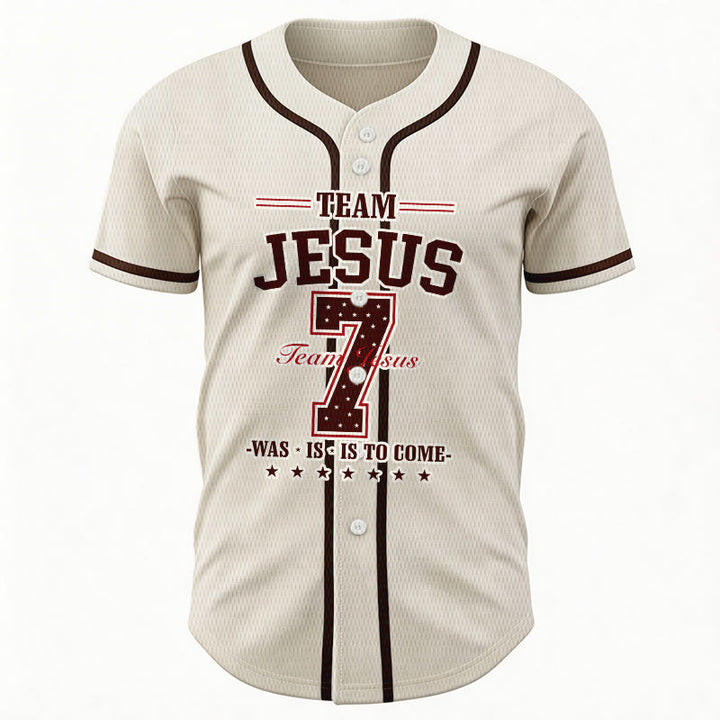 Christianartworkshop Team Jesus Was Is And Is To Come Custom Number 7 Baseball Jersey - image 24