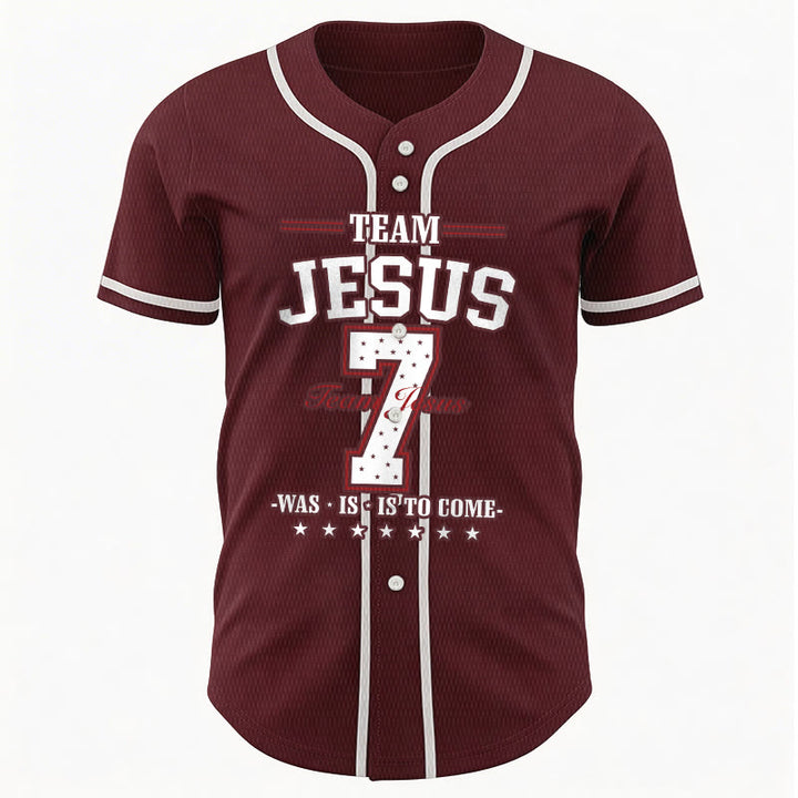 Christianartworkshop Team Jesus Was Is And Is To Come Custom Number 7 Baseball Jersey - image 38