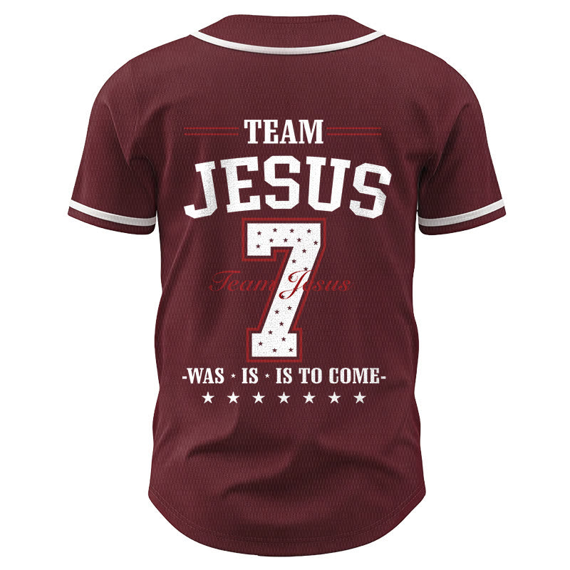 Christianartworkshop Team Jesus Was Is And Is To Come Custom Number 7 Baseball Jersey - image 41