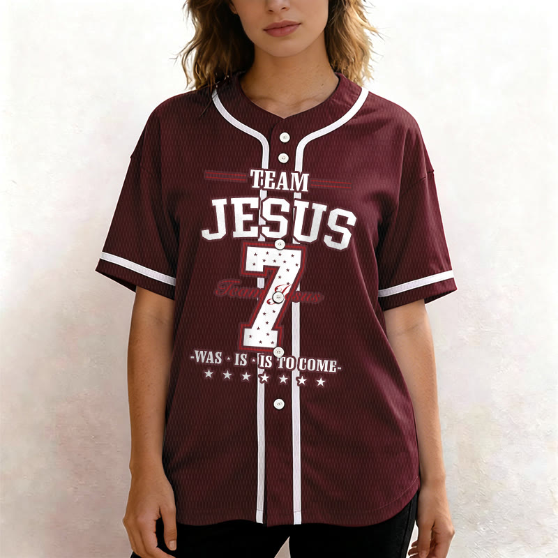 Christianartworkshop Team Jesus Was Is And Is To Come Custom Number 7 Baseball Jersey - image 37