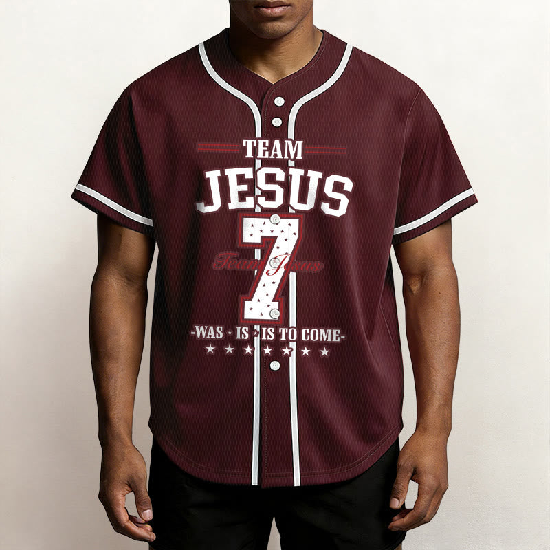 Christianartworkshop Team Jesus Was Is And Is To Come Custom Number 7 Baseball Jersey - image 36