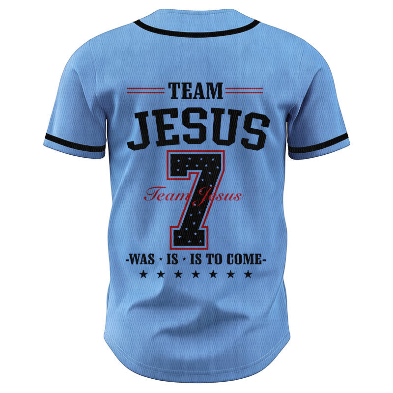 Christianartworkshop Team Jesus Was Is And Is To Come Custom Number 7 Baseball Jersey - image 48