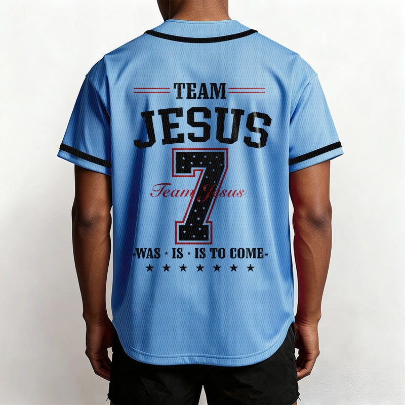 Christianartworkshop Team Jesus Was Is And Is To Come Custom Number 7 Baseball Jersey - image 46