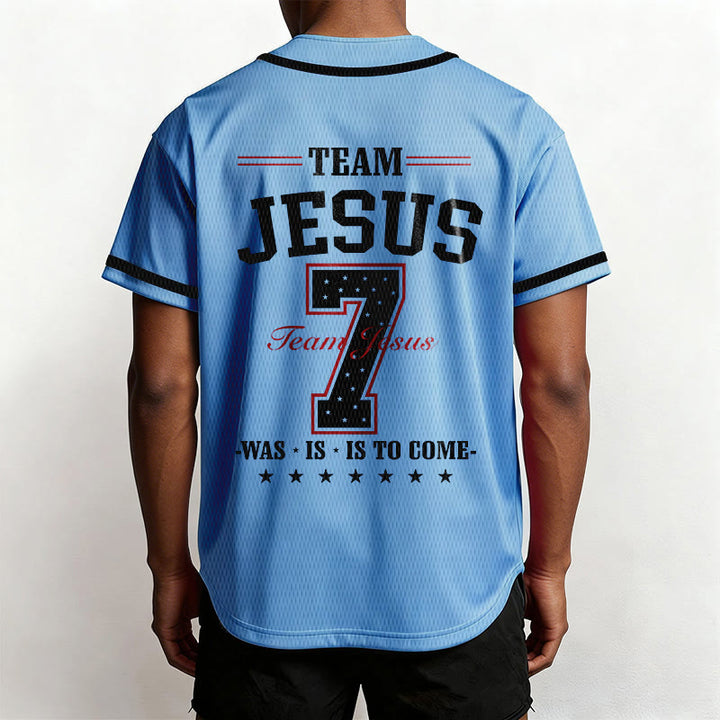 Christianartworkshop Team Jesus Was Is And Is To Come Custom Number 7 Baseball Jersey - image 46