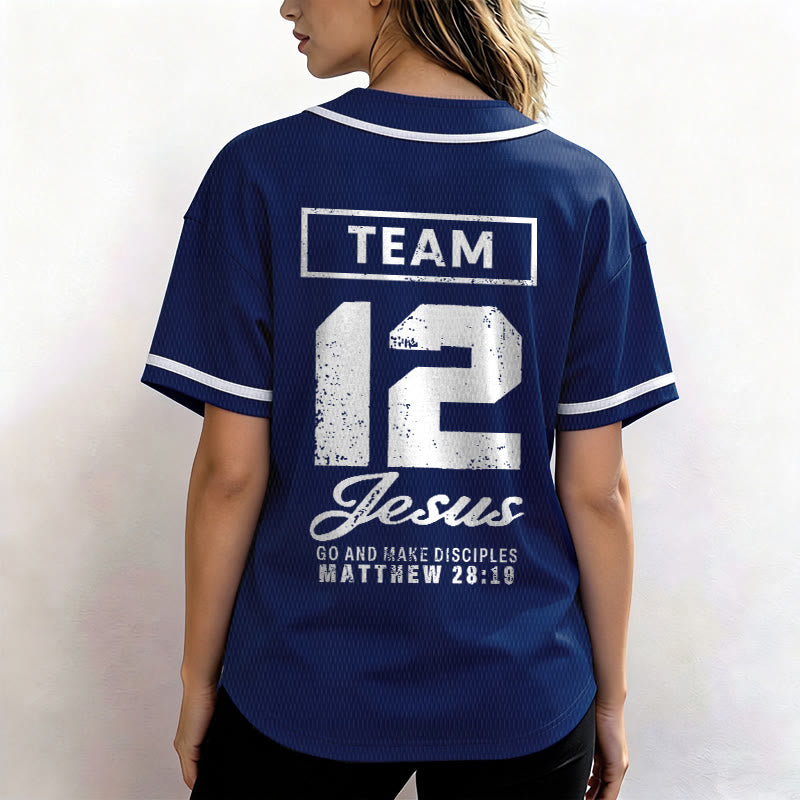 Christianartworkshop Team Jesus Matthew 28:19 Go And Make Disciples Unisex Baseball Jersey - image 5