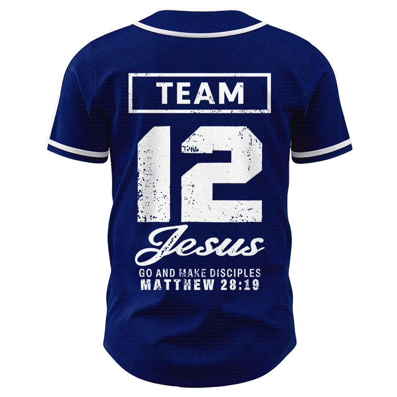 Christianartworkshop Team Jesus Matthew 28:19 Go And Make Disciples Unisex Baseball Jersey - image 6