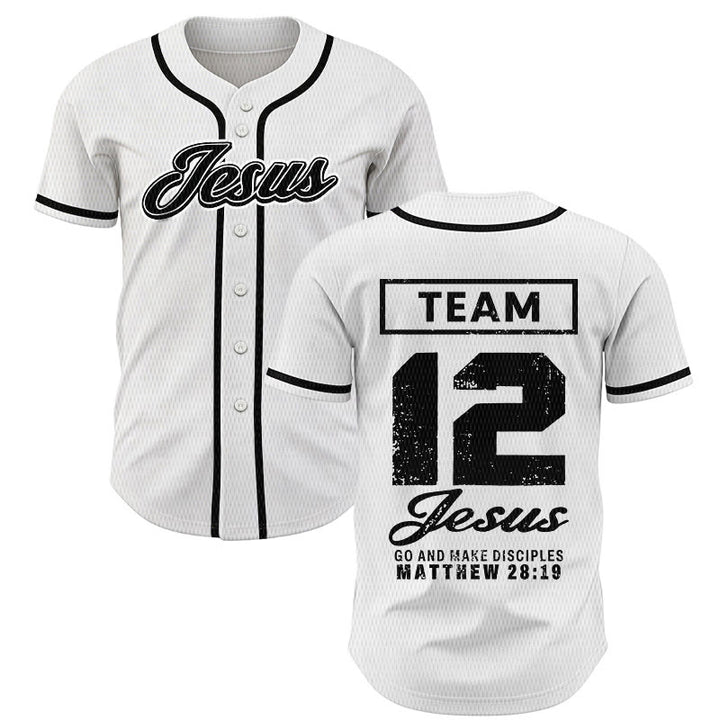 Christianartworkshop Team Jesus Matthew 28:19 Go And Make Disciples Unisex Baseball Jersey - White - 5XL - image 7