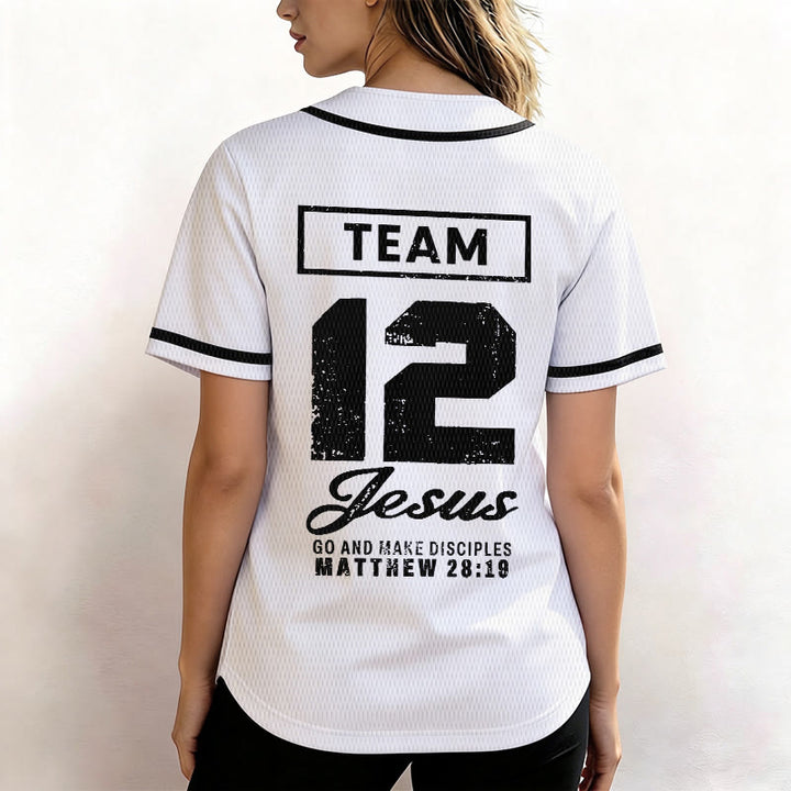Christianartworkshop Team Jesus Matthew 28:19 Go And Make Disciples Unisex Baseball Jersey - image 12