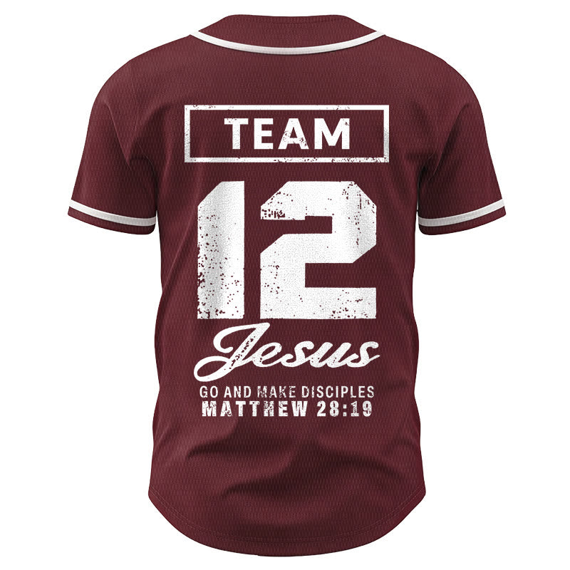 Christianartworkshop Team Jesus Matthew 28:19 Go And Make Disciples Unisex Baseball Jersey - image 34