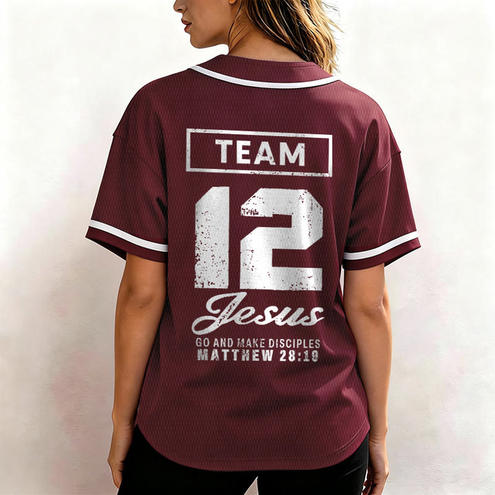 Christianartworkshop Team Jesus Matthew 28:19 Go And Make Disciples Unisex Baseball Jersey - image 33