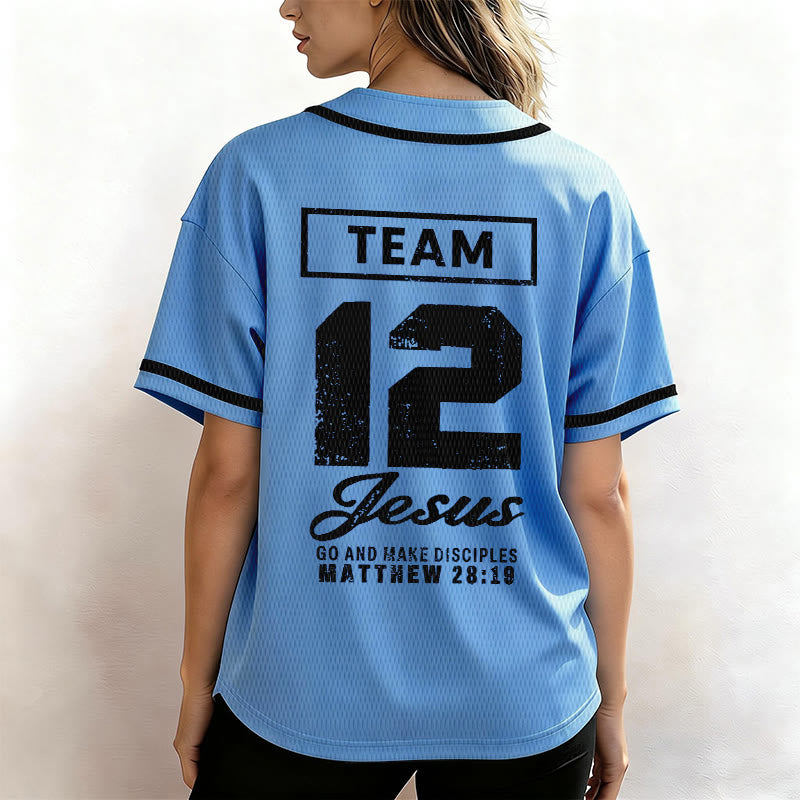 Christianartworkshop Team Jesus Matthew 28:19 Go And Make Disciples Unisex Baseball Jersey - image 40