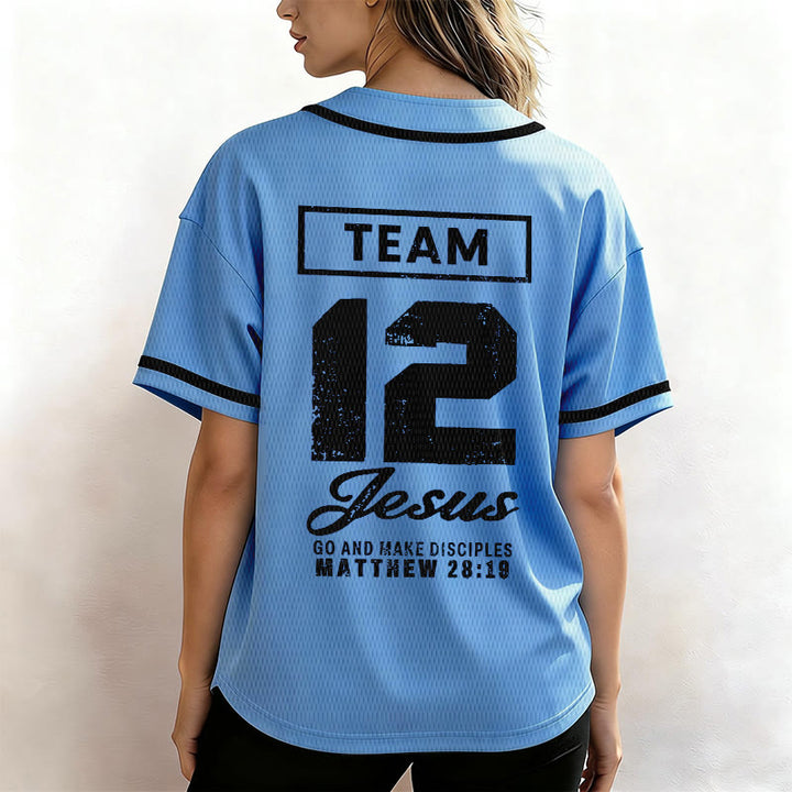Christianartworkshop Team Jesus Matthew 28:19 Go And Make Disciples Unisex Baseball Jersey - image 40