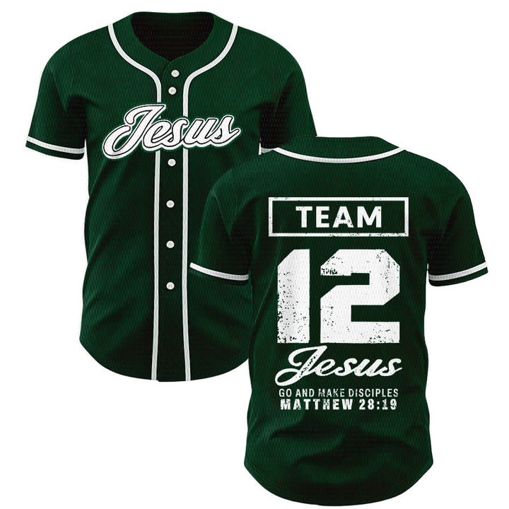 Christianartworkshop Team Jesus Matthew 28:19 Go And Make Disciples Unisex Baseball Jersey - Green - 5XL - image 42
