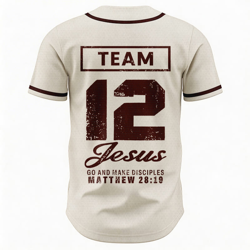 Christianartworkshop Team Jesus Matthew 28:19 Go And Make Disciples Unisex Baseball Jersey - image 55