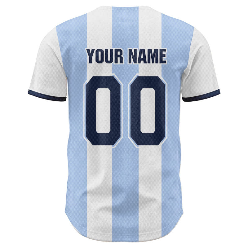 Christianartworkshop Custom Name Number "Jesus Is King" Cross Print Striped Baseball Jersey - image 2