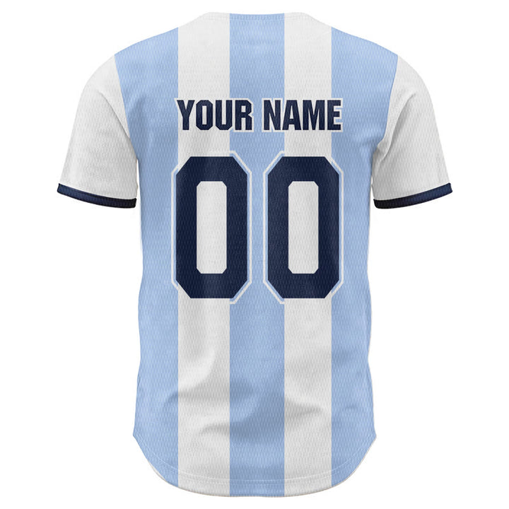 Christianartworkshop Custom Name Number "Jesus Is King" Cross Print Striped Baseball Jersey - image 2
