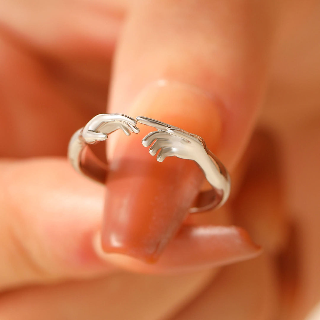 Christianartworkshop Creation of Adam Touching Hands Open Adjustable Faith Ring: Timeless Emblem of Gentle Heavenly Guardianship - image 7