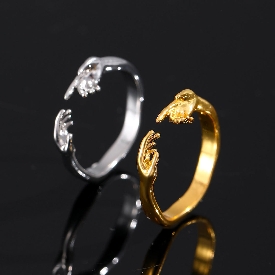 Christianartworkshop Creation of Adam Touching Hands Open Adjustable Faith Ring: Timeless Emblem of Gentle Heavenly Guardianship - image 3