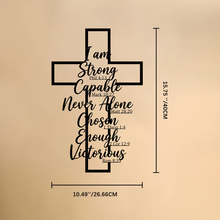 Christianartworkshop Hollow Frame Cross Biblical Affirmation Scripture Metal Wall Decor: Timeless Emblem of Sacred Redemptive Grace - 10.50''*15.75''*0.04''/26.66cm*40cm*0.1cm - image 7