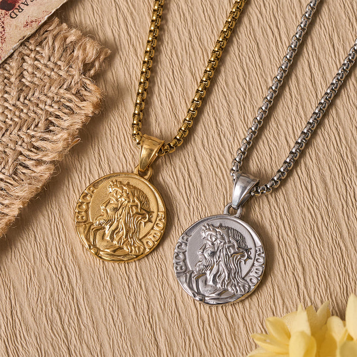 Christianartworkshop Crown Of Thorns Jesus Portrait Round Medal Box Chain Necklace: Timeless Emblem of Gentle Heavenly Guardianship - image 2