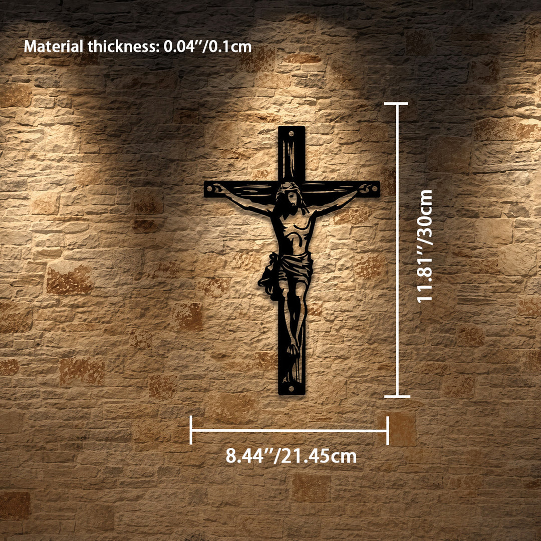 Christianartworkshop Jesus Crucifix Silhouette Metal Wall Decor: Timeless Emblem of Sacred Redemptive Grace - 8.44''*11.81''*0.04''/21.45*30*0.1cm - image 5