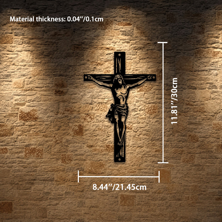 Christianartworkshop Jesus Crucifix Silhouette Metal Wall Decor: Timeless Emblem of Sacred Redemptive Grace - 8.44''*11.81''*0.04''/21.45*30*0.1cm - image 5