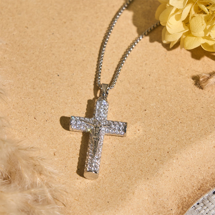 Christianartworkshop Jesus Crucifix Paved Necklace: Sparkling Detail for Faith & Daily Style - image 2