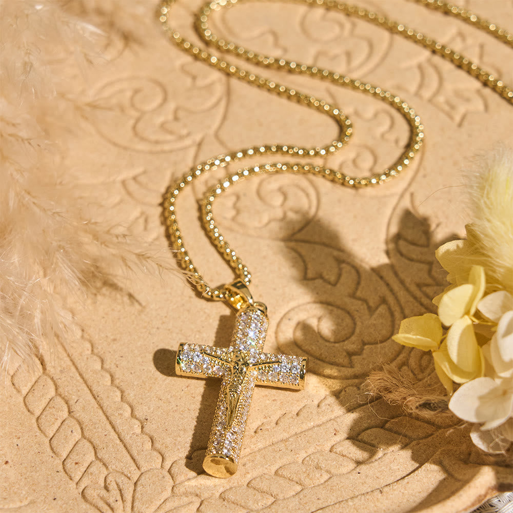 Christianartworkshop Jesus Crucifix Paved Necklace: Sparkling Detail for Faith & Daily Style - image 3