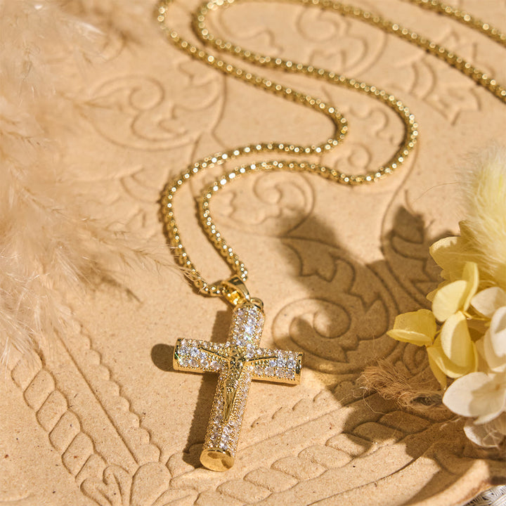 FREE Today: Jesus Crucifix Paved Necklace: Sparkling Detail for Faith & Daily Style - image 4