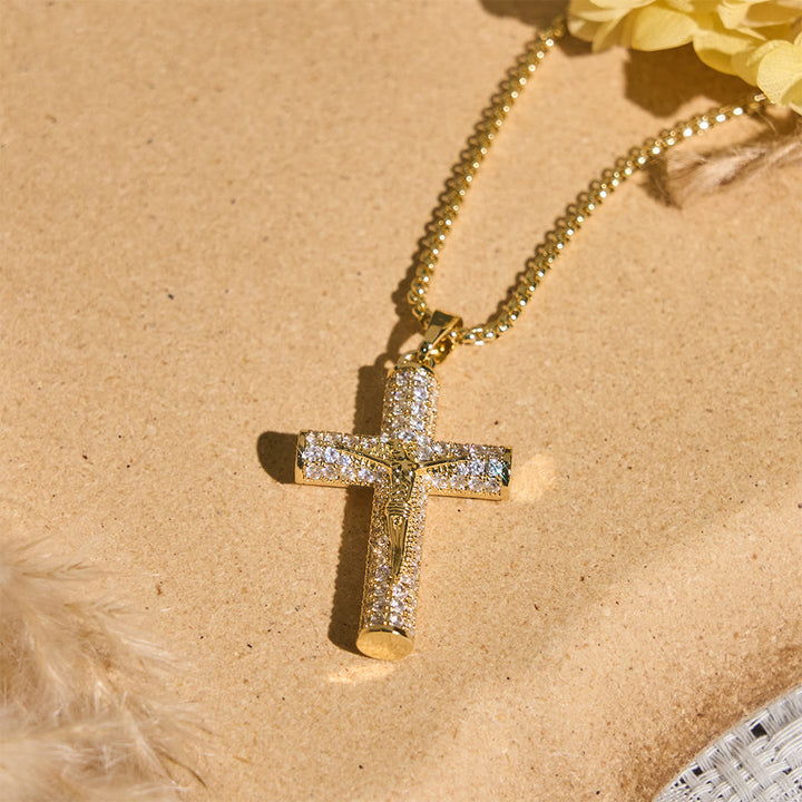 FREE Today: Jesus Crucifix Paved Necklace: Sparkling Detail for Faith & Daily Style - image 3