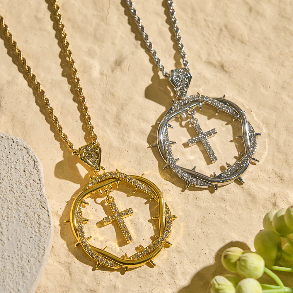 FREE Today: Thorn Crown & Cross Pendant: Faith & Grace Reminder for Daily Wear - image 0