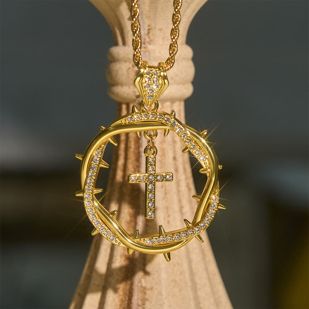 Christianartworkshop Thorn Crown & Cross Pendant: Faith & Grace Reminder for Daily Wear - image 1