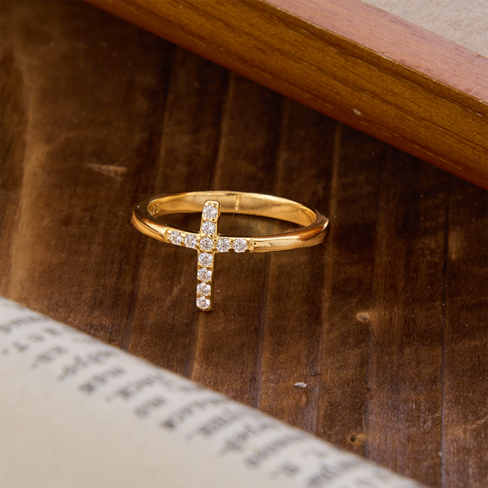 Christianartworkshop 925 Silver Cross & "Trust God" Ring: Symbols of Hope - image 5
