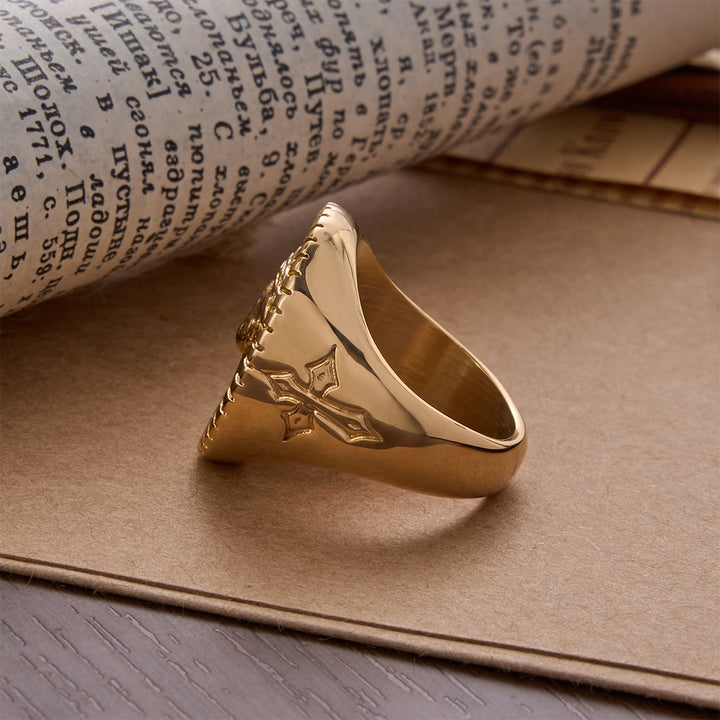 Christianartworkshop Vintage Christ Jesus Head Cross Blessing Ring - image 6