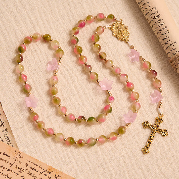 Christianartworkshop Whimsical Matte Morning Glory Gradient Bead Rosary: For Private Daily Meditation - image 4
