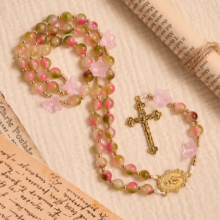 Christianartworkshop Whimsical Matte Morning Glory Gradient Bead Rosary: For Private Daily Meditation - image 3