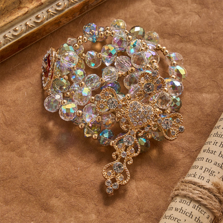 FREE Today: Gradient Iridescent Teardrop Glass Rosary With Jeweled Gilded Cross & Our Lady of Aparecida Medallion - image 4