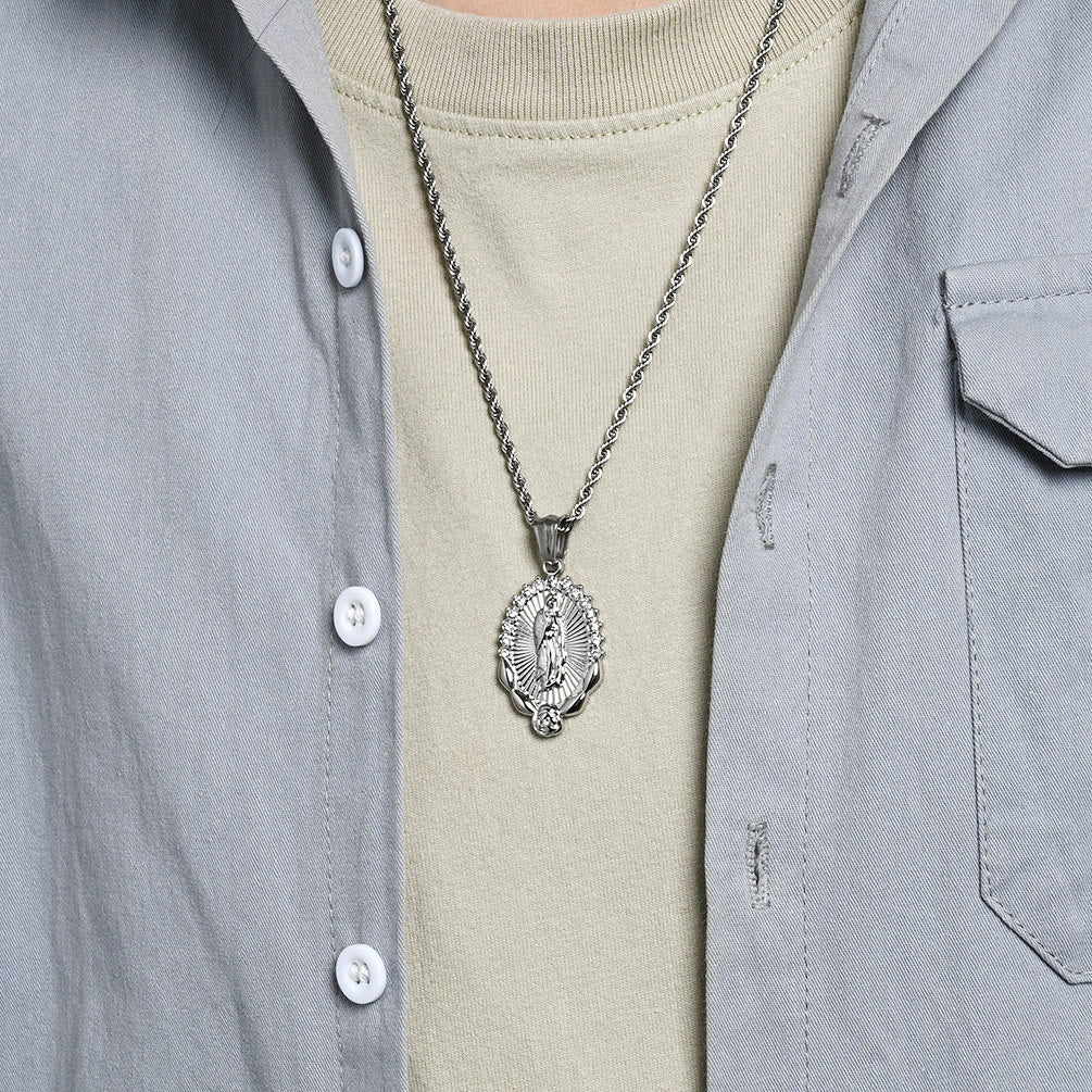 FREE Today: Luminous Zircon Our Lady Rose Rope Necklace: Token of Heavenly Benevolence - image 1