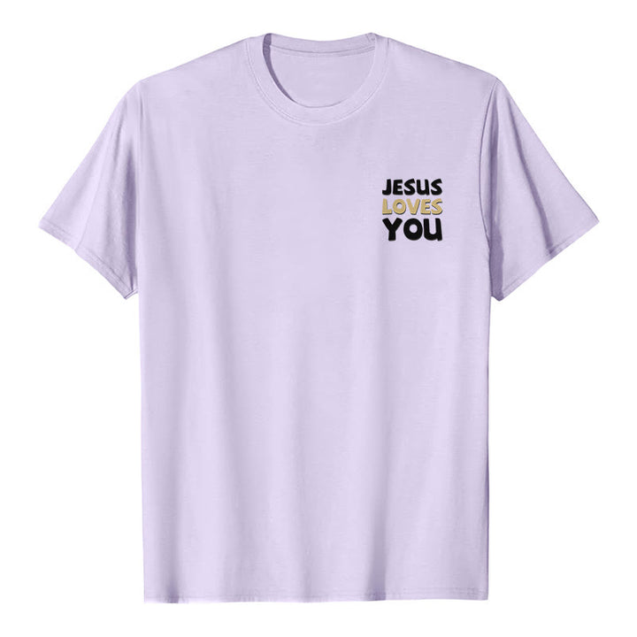 Christianartworkshop Dual-Side Two-Tone Scripture REV.3:20 Letter Print Casual Classic T-Shirt - image 23