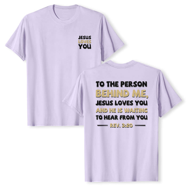 Christianartworkshop Dual-Side Two-Tone Scripture REV.3:20 Letter Print Casual Classic T-Shirt - image 22