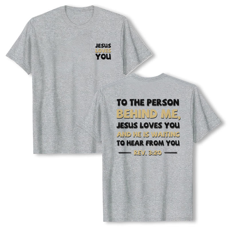 Christianartworkshop Dual-Side Two-Tone Scripture REV.3:20 Letter Print Casual Classic T-Shirt - image 10